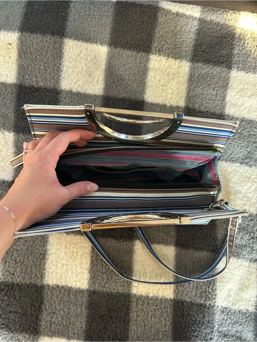 Vintage Kate Spade Multicolored Striped Handbag
